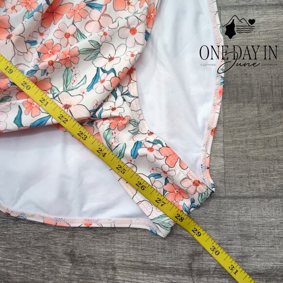 Eomenie Floral Tummy Control One Piece Swimsuit Size M - Picture 6 of 7